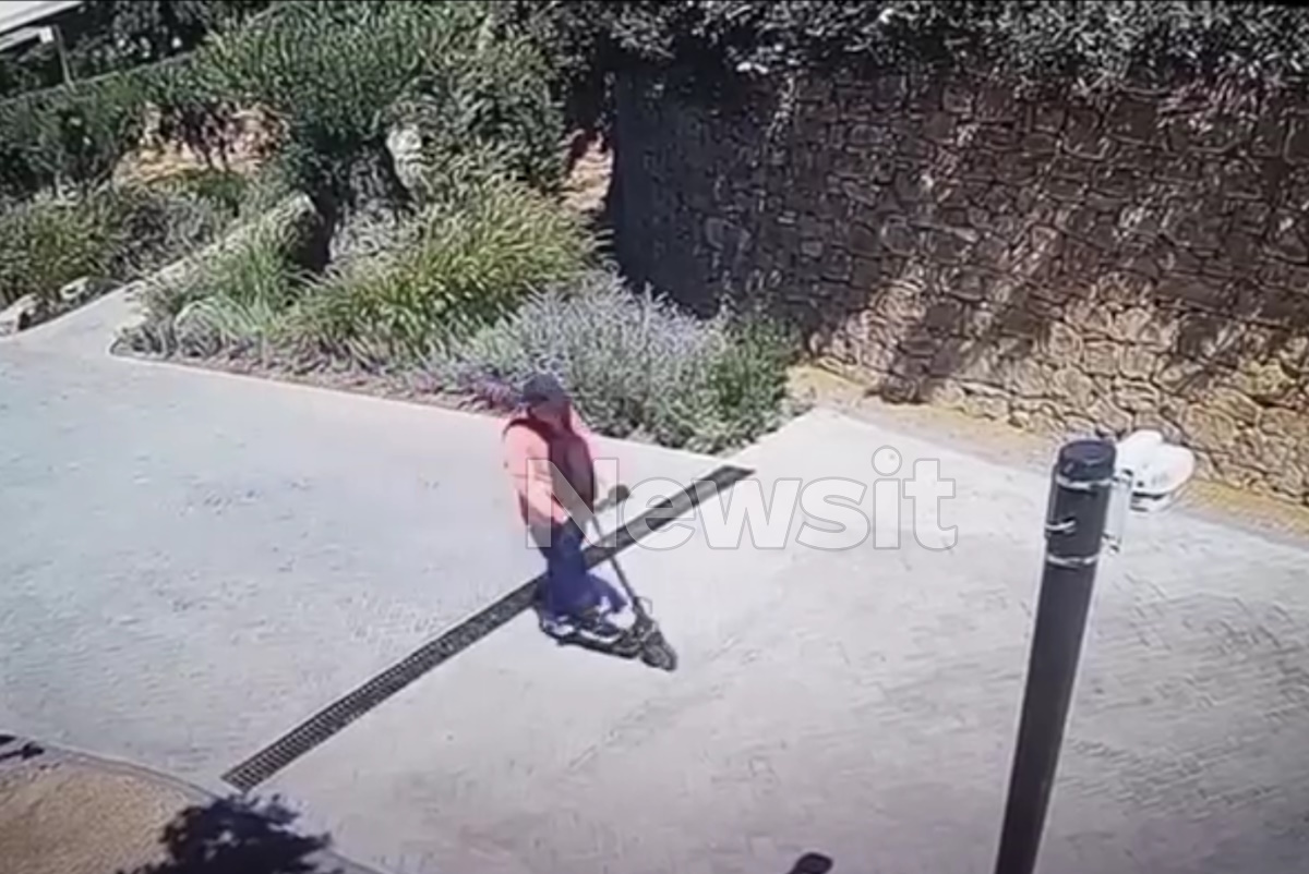 Χαλκιδική: Η στιγμή που οι «Ροζ Πάνθηρες» διαφεύγουν με πατίνια μετά τη ληστεία στο κοσμηματοπωλείο