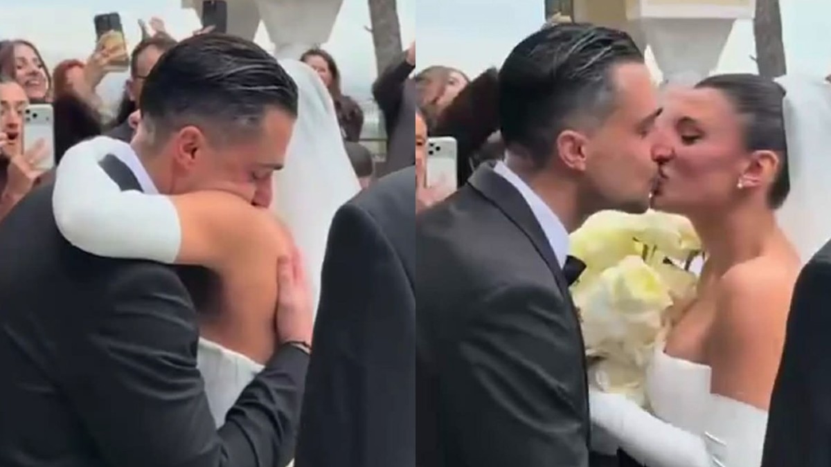 Γάμος Κατσούλη & Ρουμελιώτη: Η συγκινητική στιγμή του επιχειρηματία και το έντονο φιλί στην εκκλησία (Βίντεο)