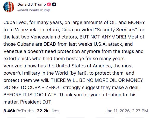 Τραμπ: Υπέδειξε ότι ο Ρούμπιο μπορεί να είναι ο επόμενος Πρόεδρος της Κούβας – Θύελλα στην Αβάνα από την αυστηρή πολιτική των ΗΠΑ