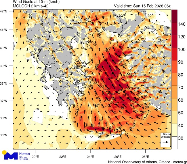Καιρός: Καταιγίδες και άνεμοι έως 9 μποφόρ πλήττουν τη χώρα – Δείτε χάρτες με την κίνηση της αφρικανικής σκόνης