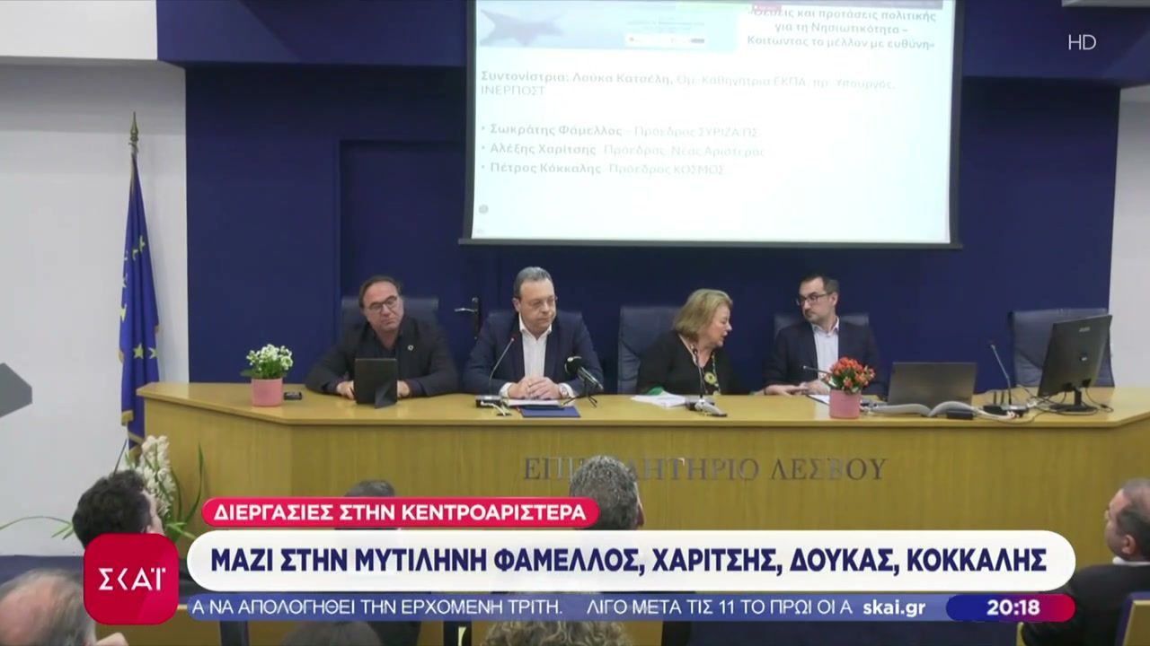 Διεργασίες στην Κεντροαριστερά: Μαζί στην Μυτιλήνη Φάμελος, Χαρίτσης, Δούκας, Κόκκαλης