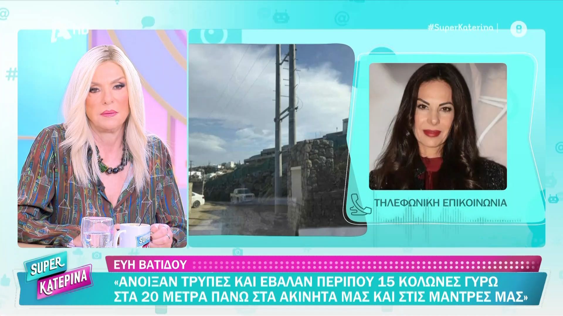 Ε. Βατίδου: Ο ΔΕΔΔΗΕ έβαλε κολώνες σε ιδιωτικό δρόμο στο σπίτι των παιδιών της στη Μύκονο