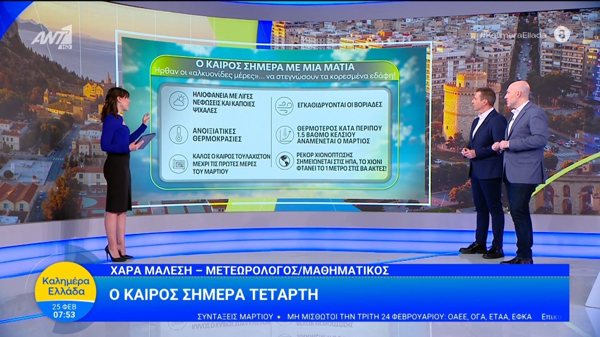 Καιρός – Καλημέρα Ελλάδα – 25/02/2026