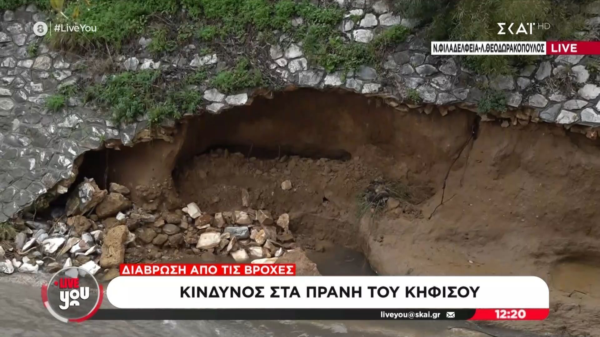 Κίνδυνος στα πρανή του Κηφισού: Σημειώθηκε διάβρωση από τις βροχοπτώσεις