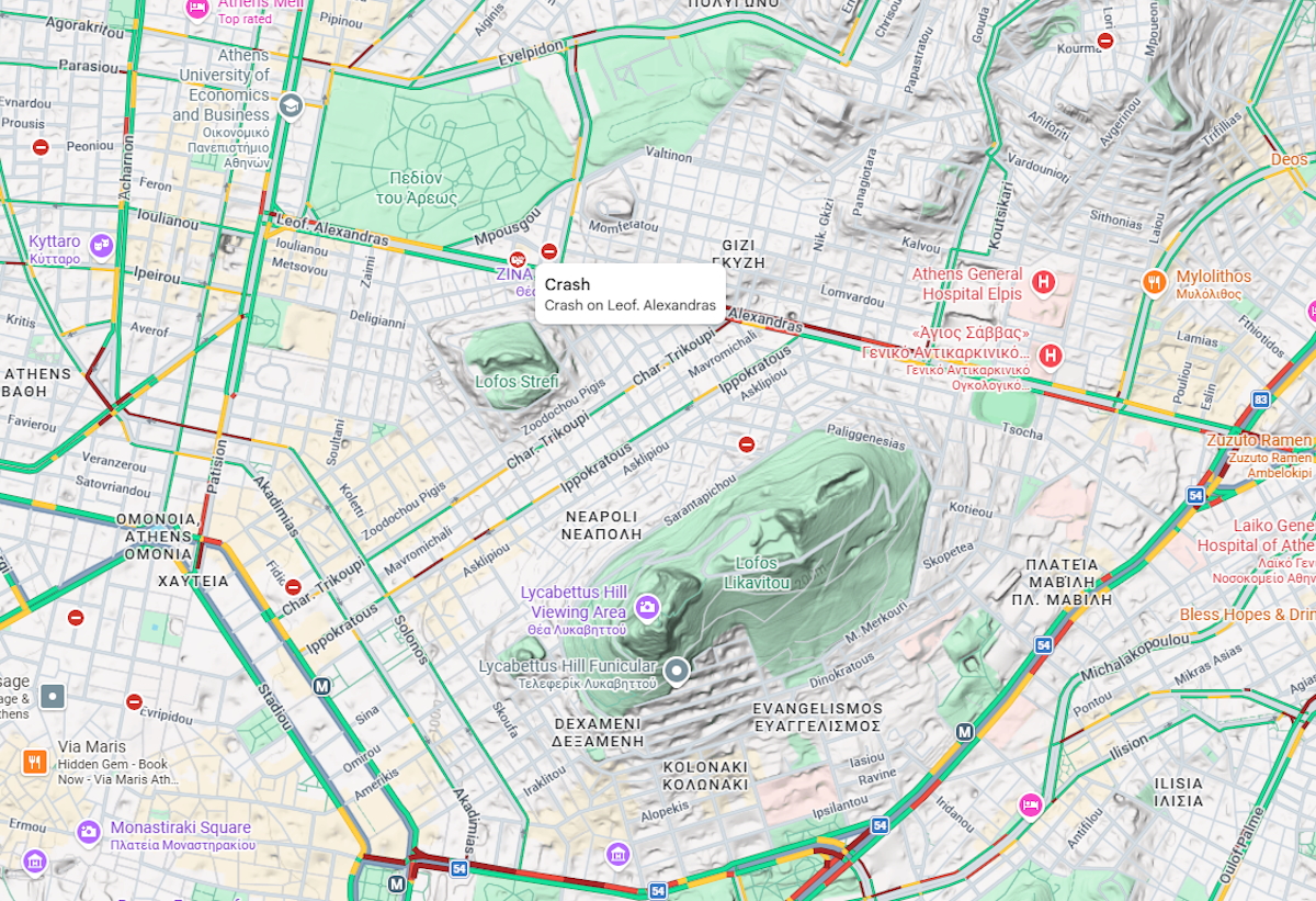 Γκύζη: Σύγκρουση αυτοκινήτου με πατίνι στην Λεωφόρου Αλεξάνδρας 3 Τροχαίο