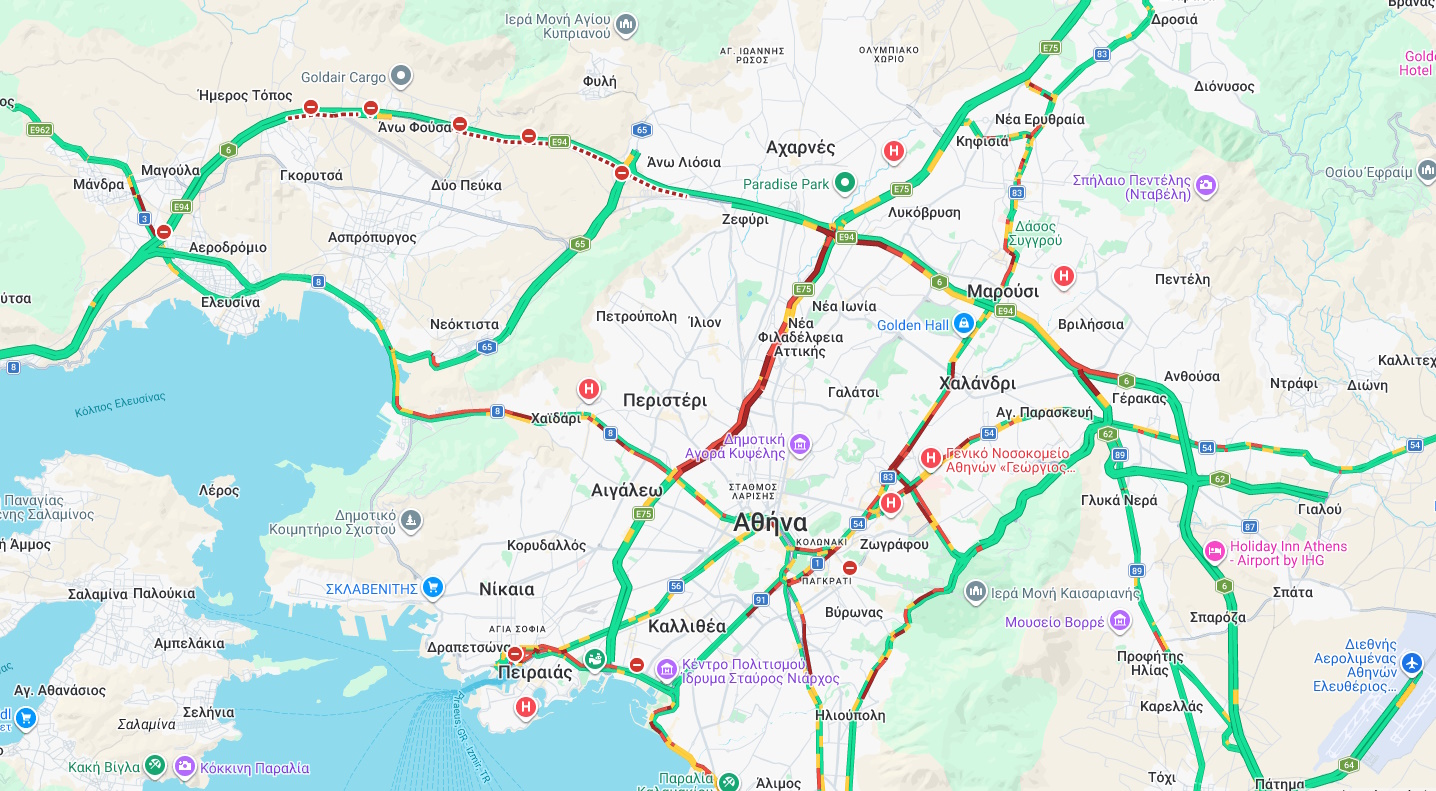 Κυκλοφοριακό χάος: Συμφόρηση σε Λεωφόρο Αθηνών, Κηφισό και Κηφισίας 2 Κυκλοφοριακό χάος: Συμφόρηση σε Λεωφόρο Αθηνών, Κηφισό και Κηφισίας