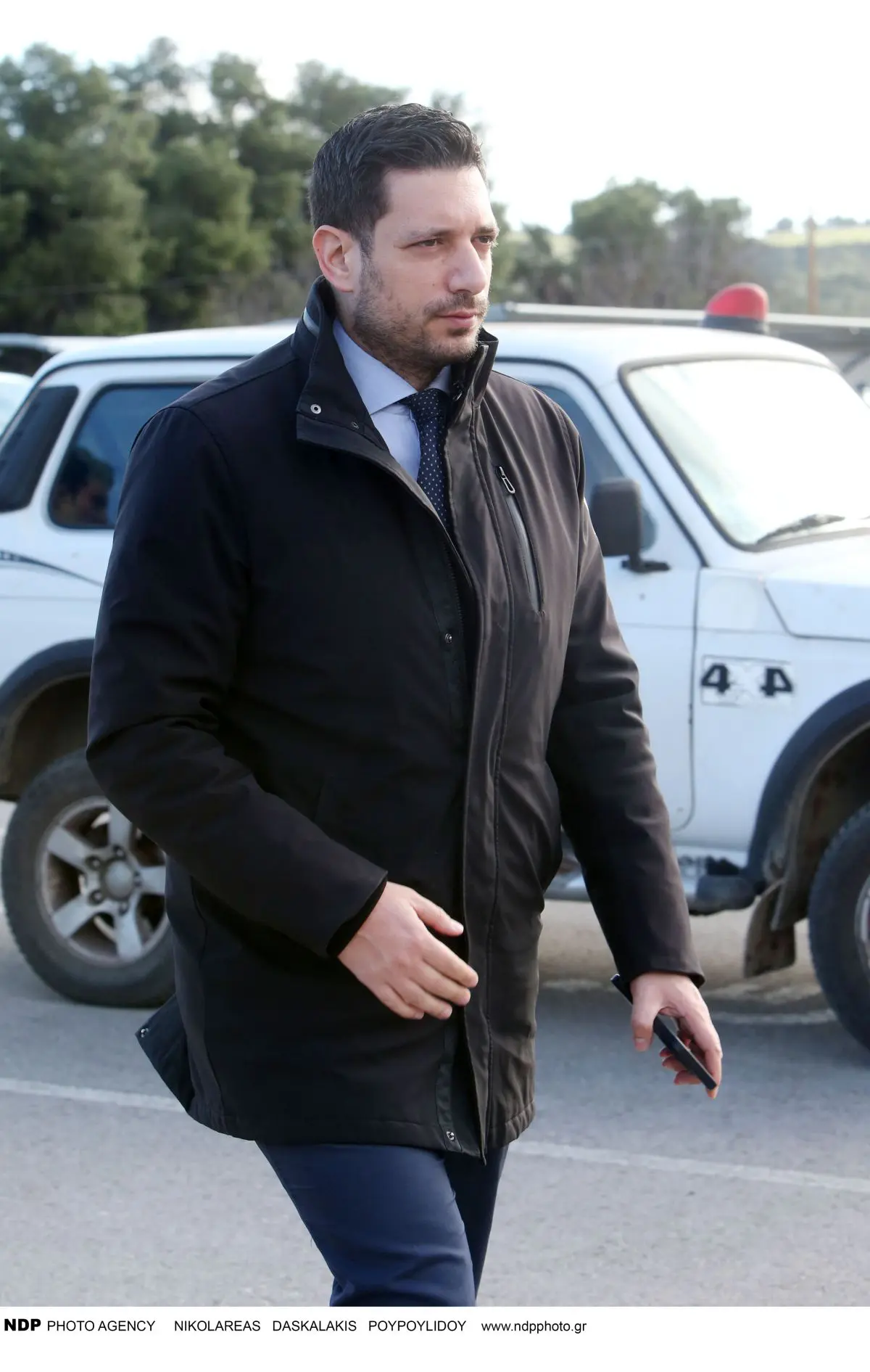 Ο Κωνσταντίνος Κυρανάκης στη κηδεία του Γιώργου Παπαδάκη