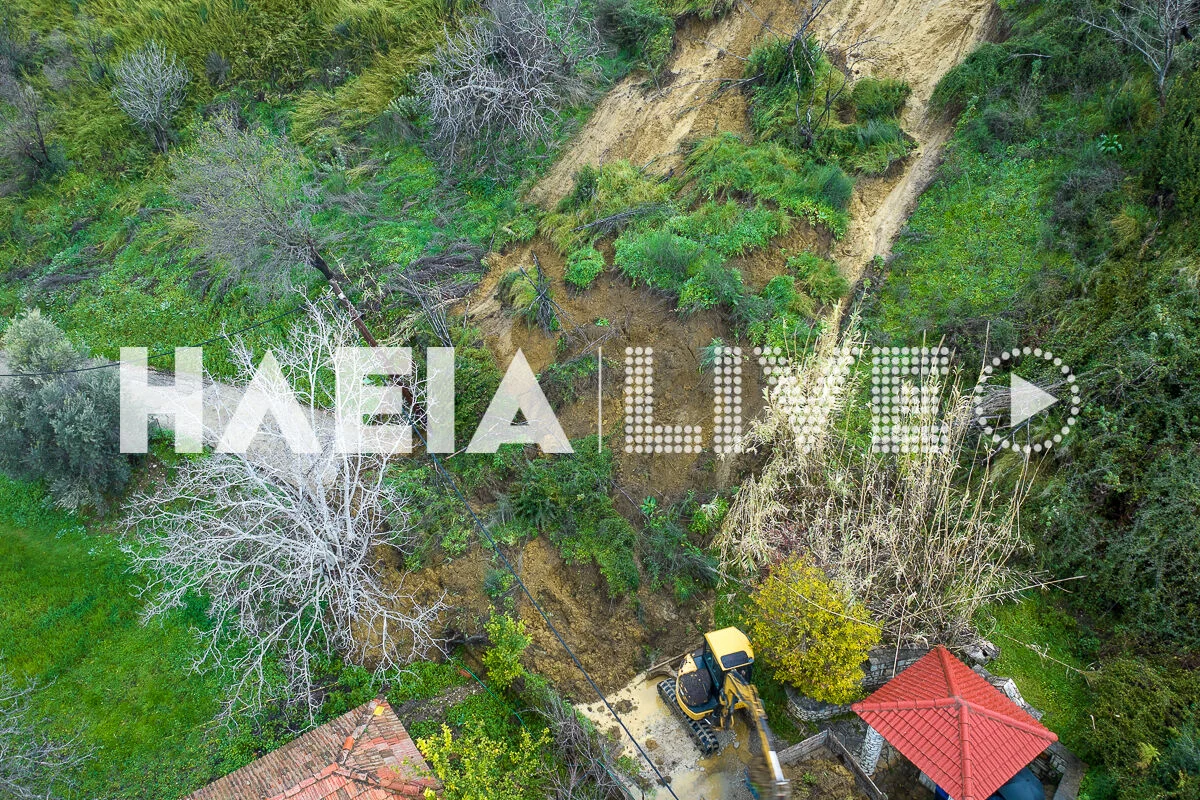 Μαζααράκι Πηνείας: Εναέριες λήψεις μετά τις έντονες καταιγίδες – Κατολισθήσεις σε όλο το χωριό 12 Μαζαράκι