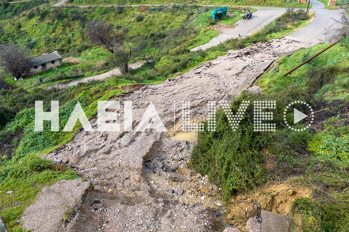 Μαζααράκι Πηνείας: Εναέριες λήψεις μετά τις έντονες καταιγίδες – Κατολισθήσεις σε όλο το χωριό 19 Μαζαράκι