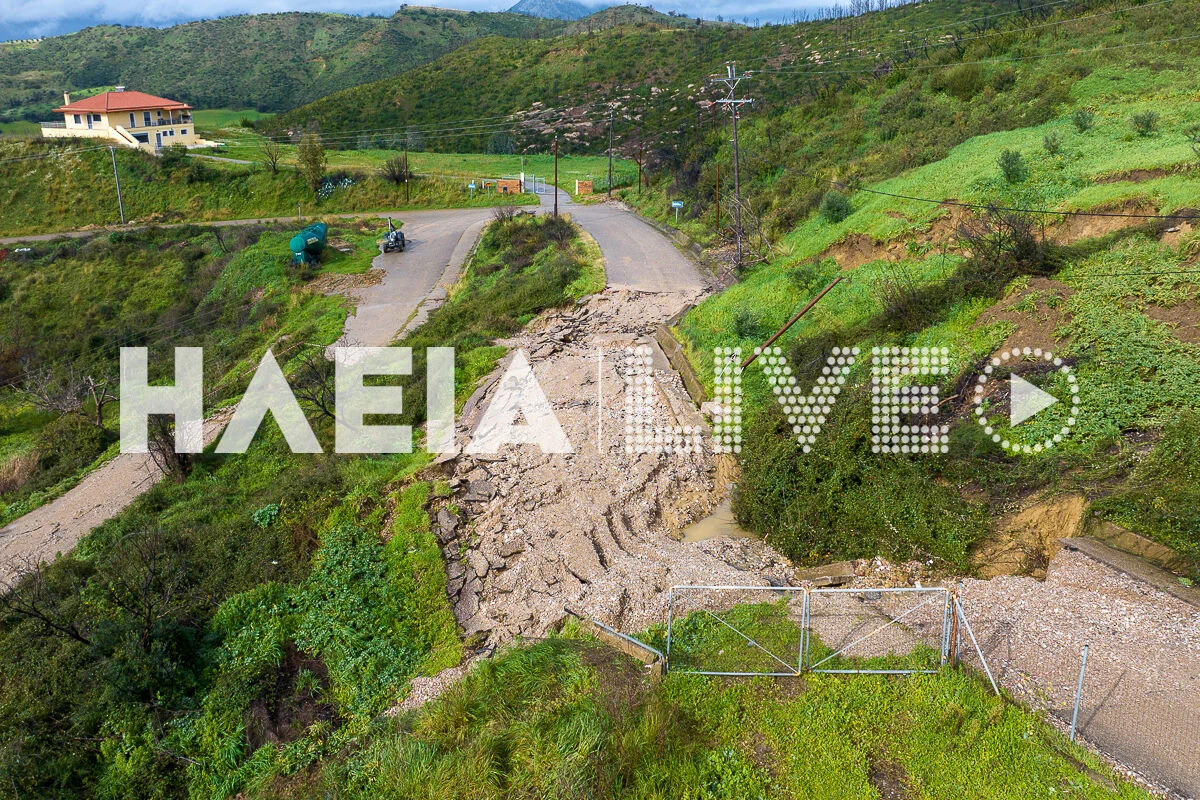 Μαζααράκι Πηνείας: Εναέριες λήψεις μετά τις έντονες καταιγίδες – Κατολισθήσεις σε όλο το χωριό 20 Μαζαράκι