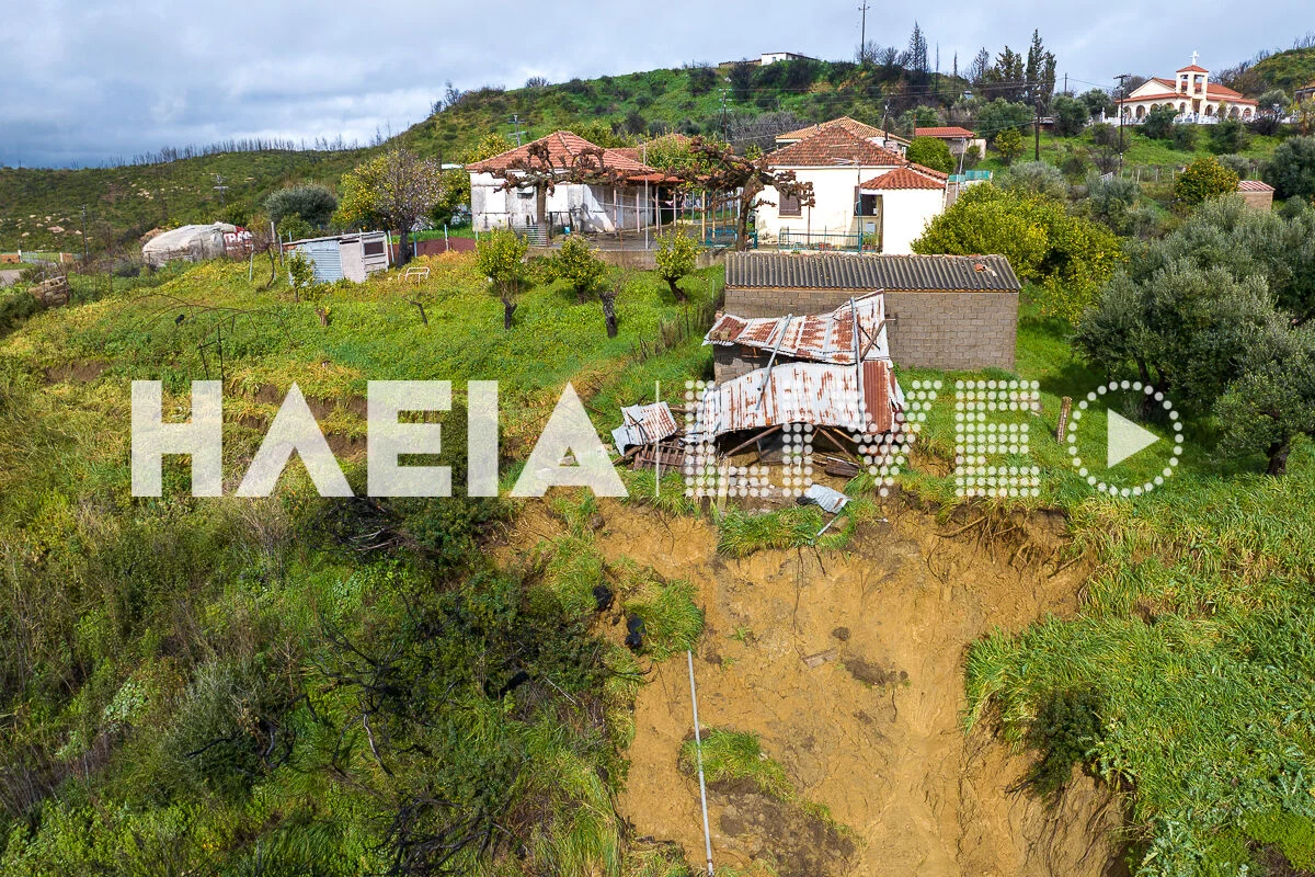 Μαζααράκι Πηνείας: Εναέριες λήψεις μετά τις έντονες καταιγίδες – Κατολισθήσεις σε όλο το χωριό 22 Μαζαράκι