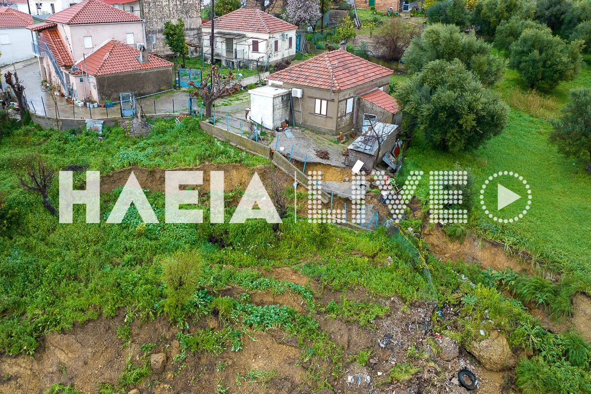 Μαζααράκι Πηνείας: Εναέριες λήψεις μετά τις έντονες καταιγίδες – Κατολισθήσεις σε όλο το χωριό 14 Μαζαράκι