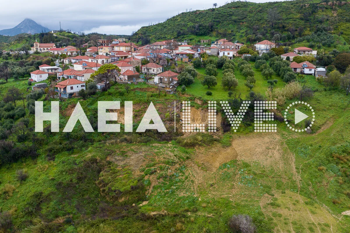 Μαζααράκι Πηνείας: Εναέριες λήψεις μετά τις έντονες καταιγίδες – Κατολισθήσεις σε όλο το χωριό 21 Μαζαράκι