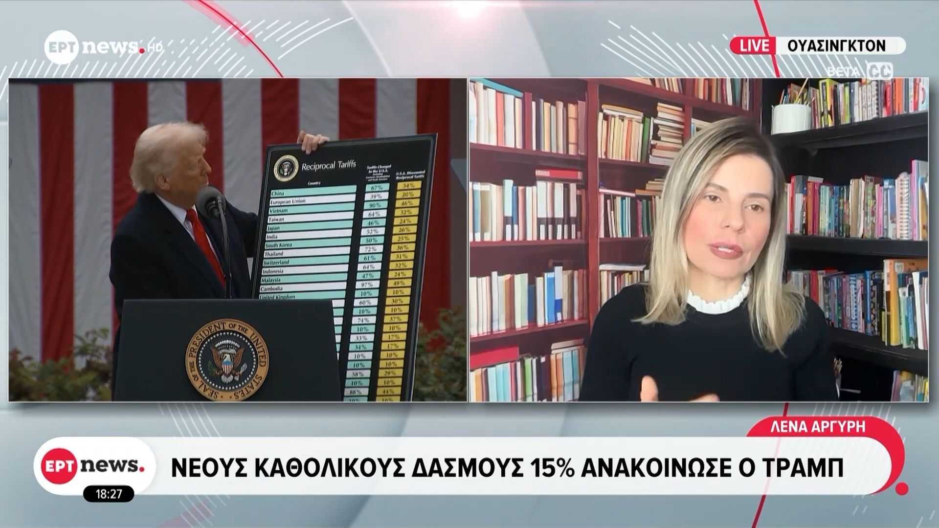 Νέους καθολικούς δασμούς 15% ανακοίνωσε ο Τραμπ
