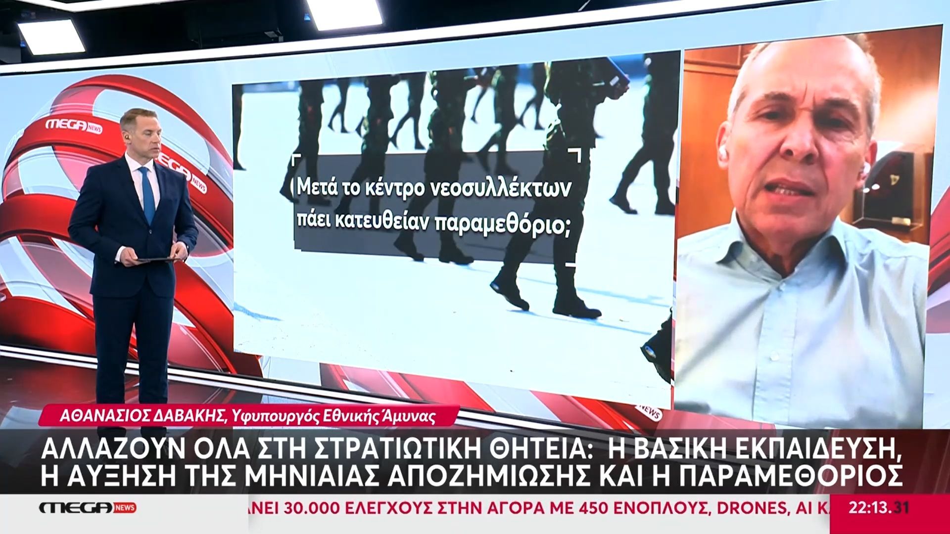 O A. Δαβάκης, Υφυπουργός Εθνικής Άμυνας, αναλύει τις αλλαγές στην στρατιωτική θητεία