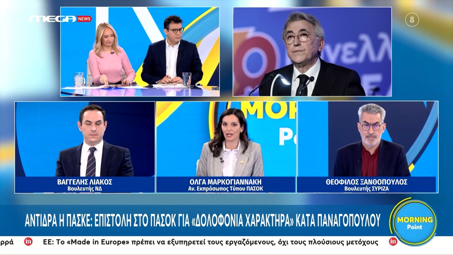 Ο Βαγγέλης Λιάκος, η Όλγα Μαρκογιαννάκη και ο Θεόφιλος Ξανθόπουλος στο «Morning Point»
