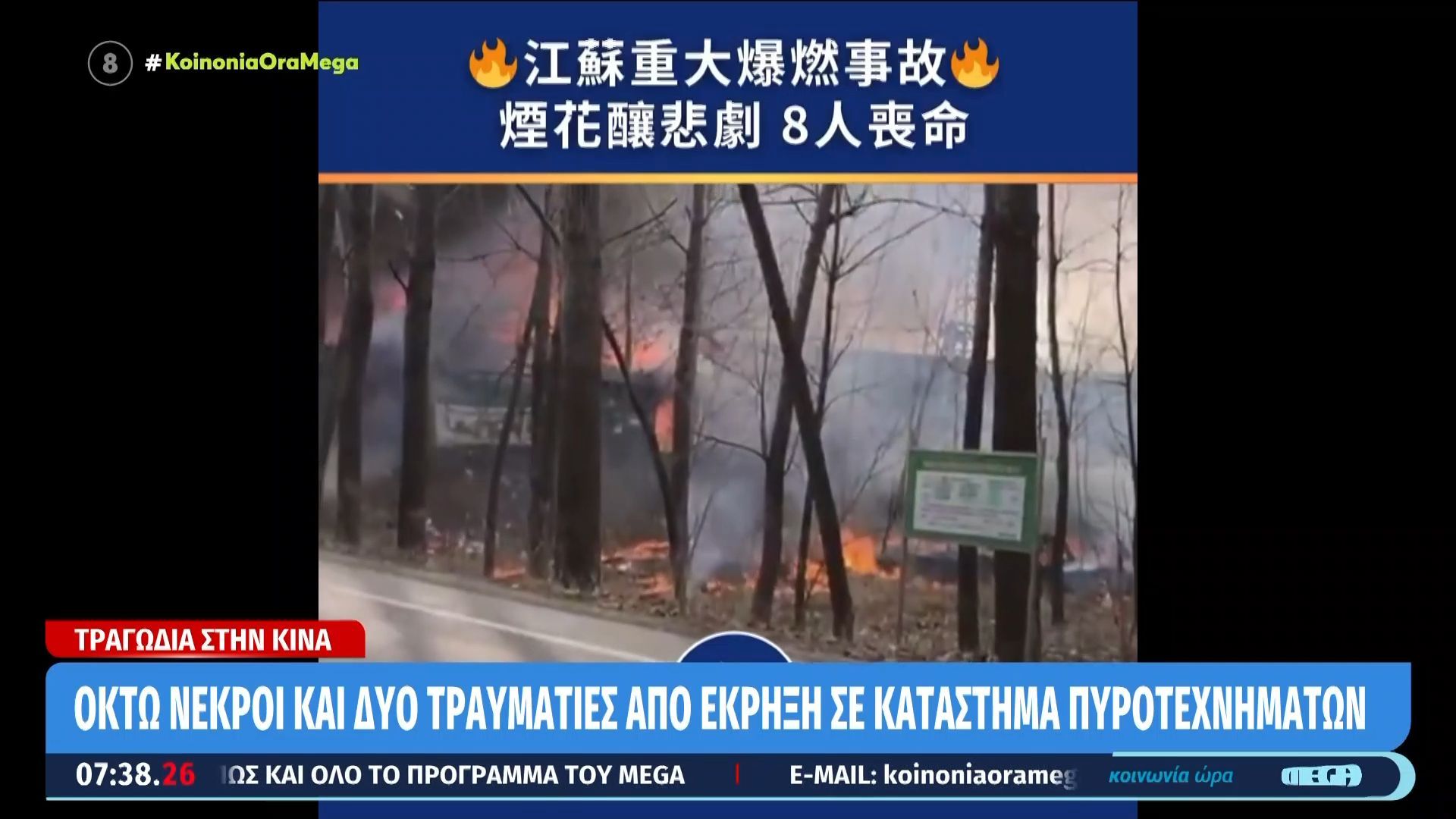 Τραγωδία στην Κίνα | Οκτώ νεκροί και δύο τραυματίες από έκρηξη σε κατάστημα πυροτεχνημάτων