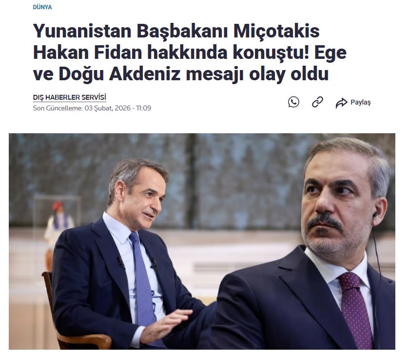 Τουρκικά ΜΜΕ: Αντιδράσεις στη συνέντευξη Μητσοτάκη – «Πρωτοποριακές δηλώσεις», casus belli και «το ατού» κατά της Άγκυρας