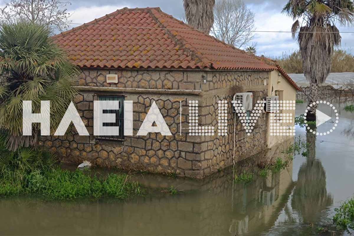 Ηλεία: «Κατακλύστηκε» το Βαρθολομιό από αποσυμφόρηση φράγματος – Σπίτια και καλλιέργειες στα λασπόνερα