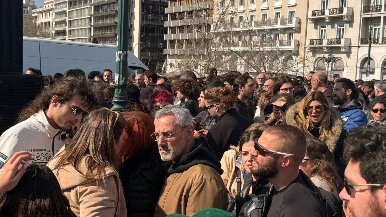 Τέμπη: Σίσσυ Χρηστίδου και Νίκος Συρίγος στο συλλαλητήριο της Αθήνας