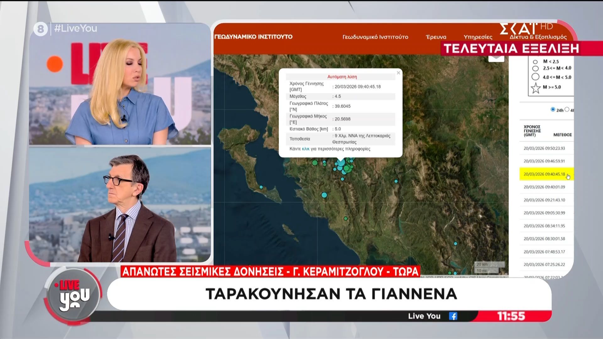 Απανωτές σεισμικές δονήσεις ταρακούνησαν τα Γιάννενα