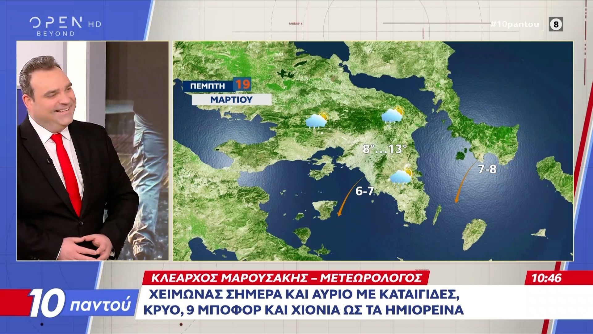 Χειμώνας σήμερα και αύριο με καταιγίδες,κρύο και 9 μποφορ