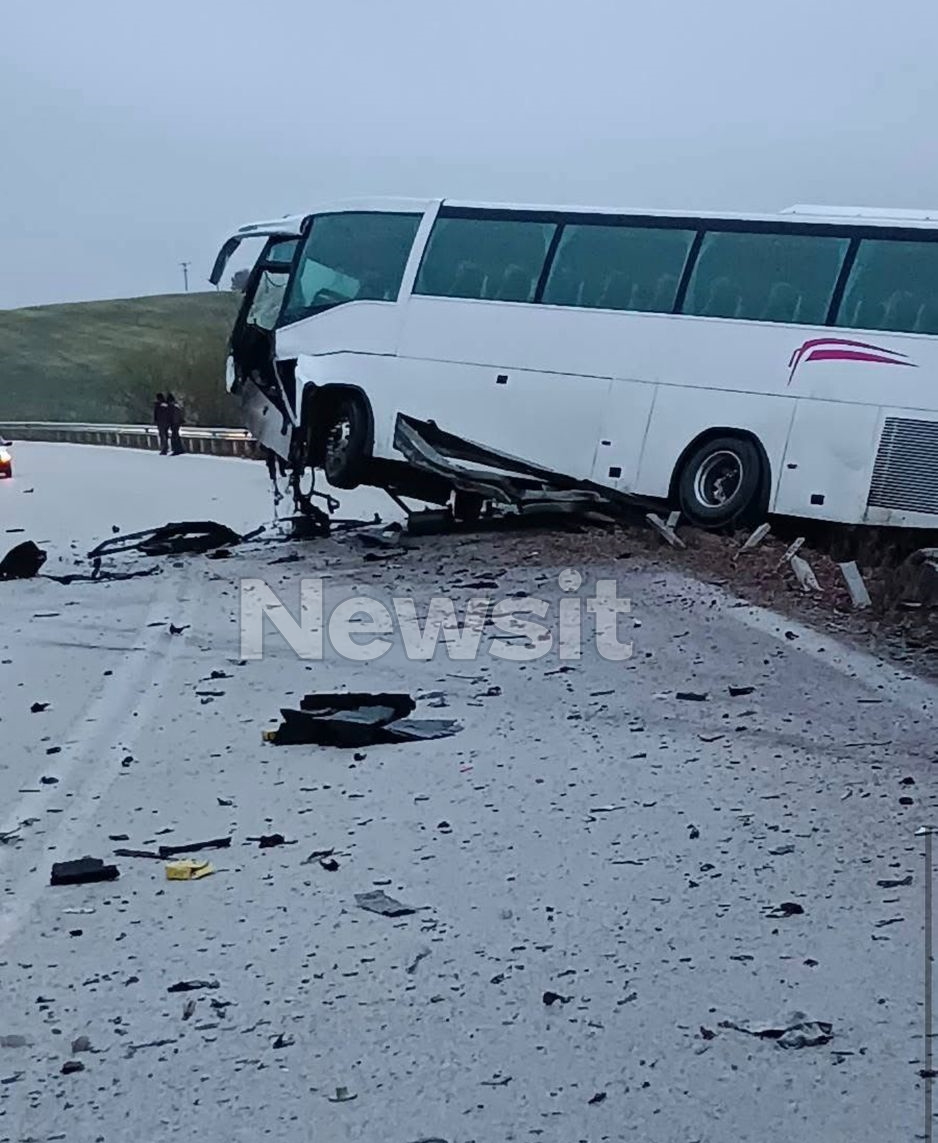 Το λεωφορείο μετά την σύγκρουση