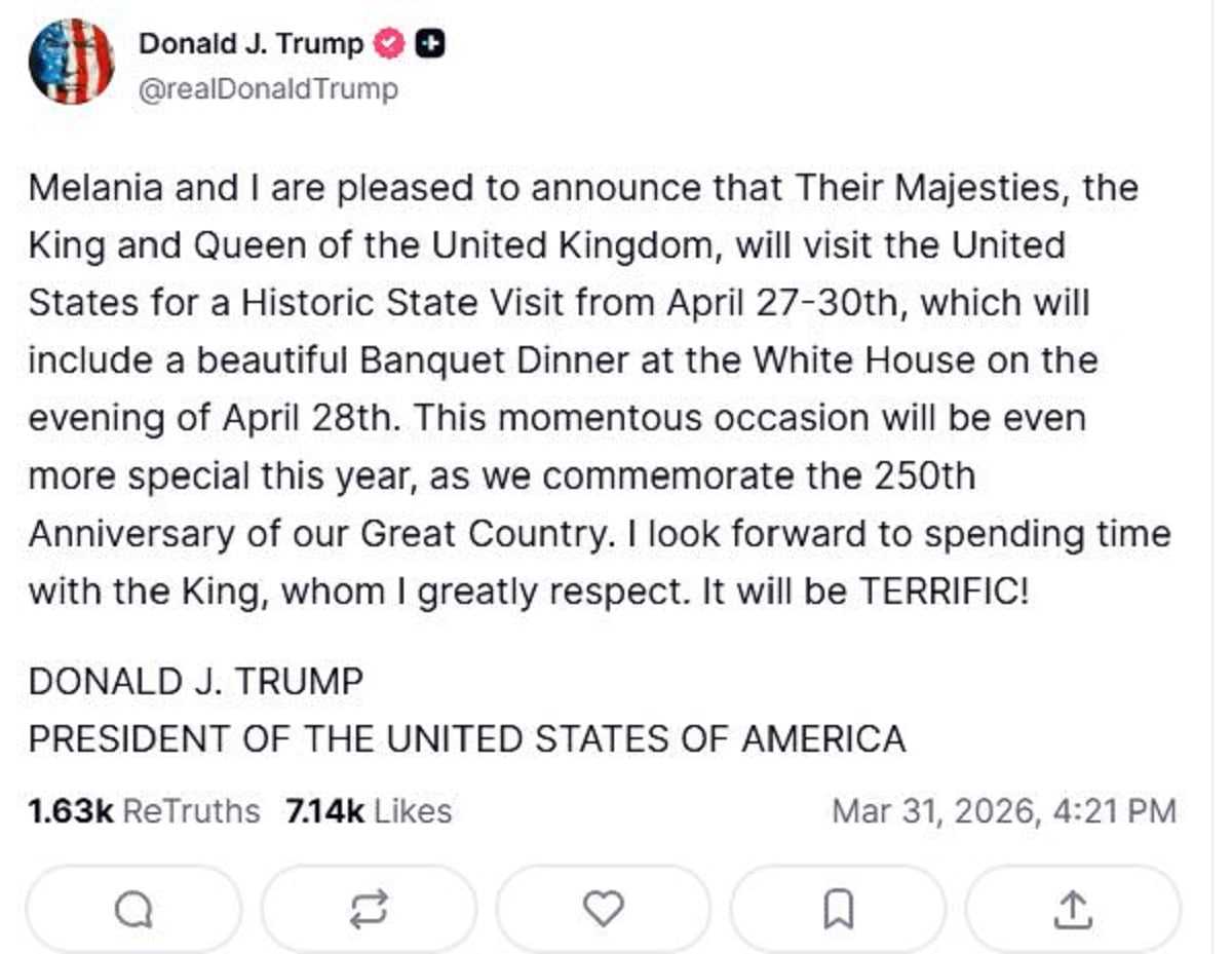 Τραμπ: Ανυπομονεί να συναντήσει τον Κάρολο, εν μέσω επικρίσεων κατά της Βρετανίας για τον πόλεμο στο Ιράν 2 screenshot Donald Trump