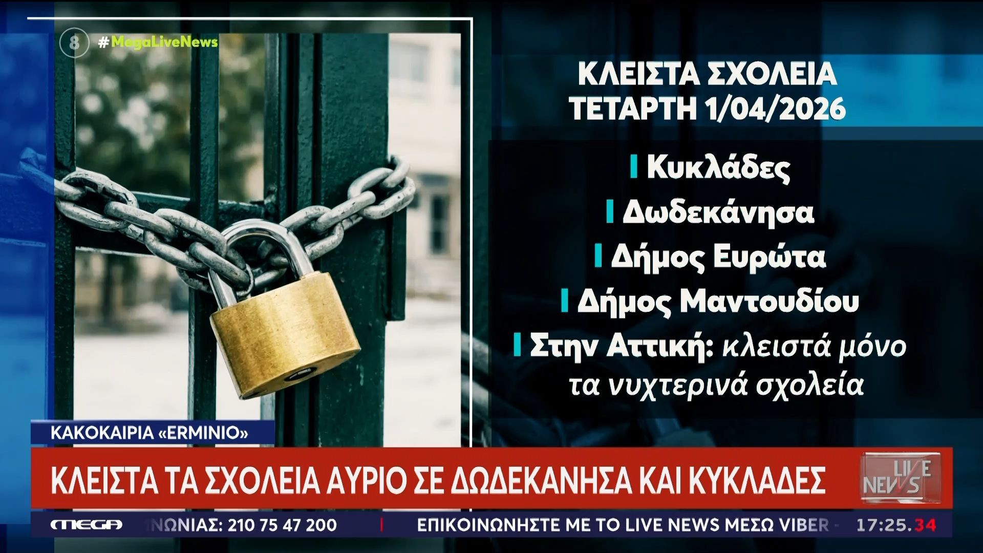 Κακοκαιρία «Erminio»: Κλειστά τα σχολεία αύριο σε Δωδεκάνησα και Κυκλάδες