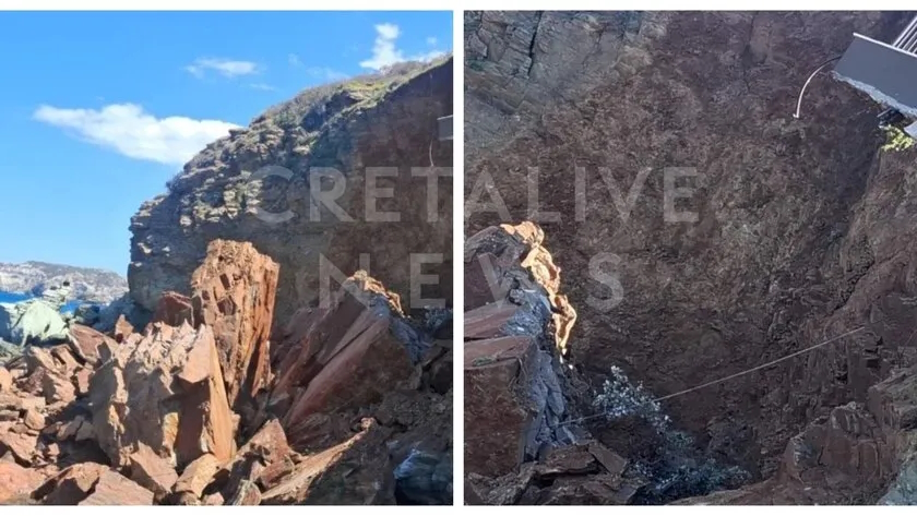 Μεγάλη κατολίσθηση στην Αγία Πελαγία