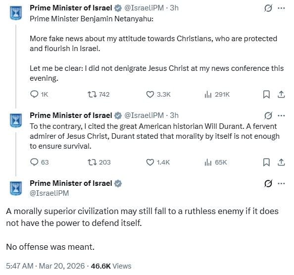 Νετανιάχου: Αντιδράσεις για τις δηλώσεις του σχετικά με τον Ιησού Χριστό και τον Τζένγκις Χαν – «Δεν είχα πρόθεση να προσβάλω»