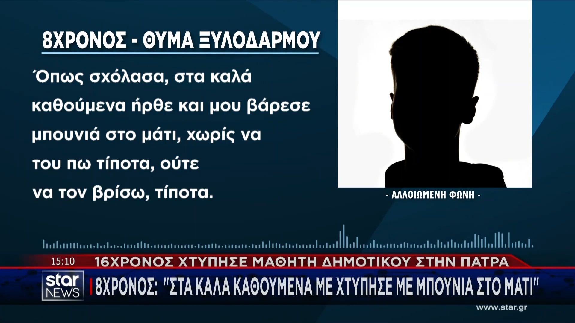 Πάτρα – 8χρονο θύμα ξυλοδαρμού: «Στα καλά καθούμενα ήρθε και μου βάρεσε μπουβιά – Φοβήθηκα, έτρεχα και έκλαιγα»