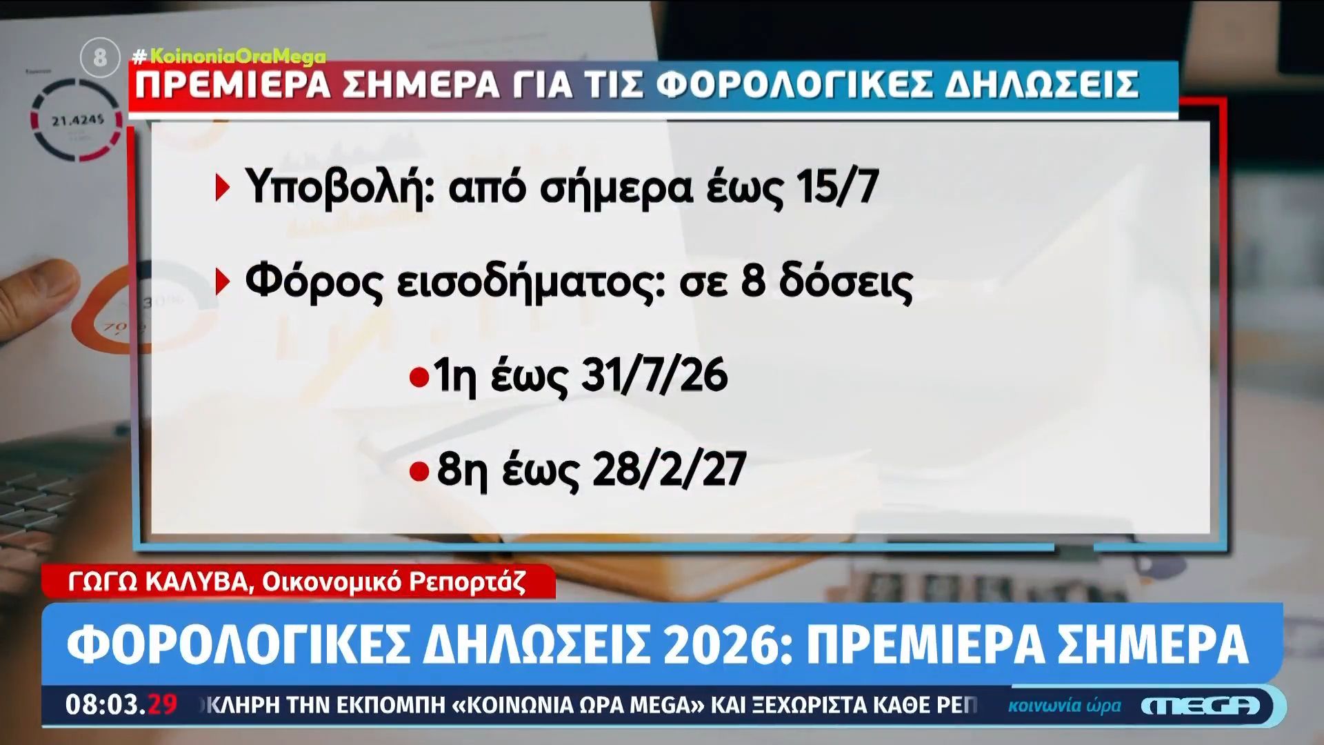 Πρεμιέρα σήμερα για τις φορολογικές δηλώσεις