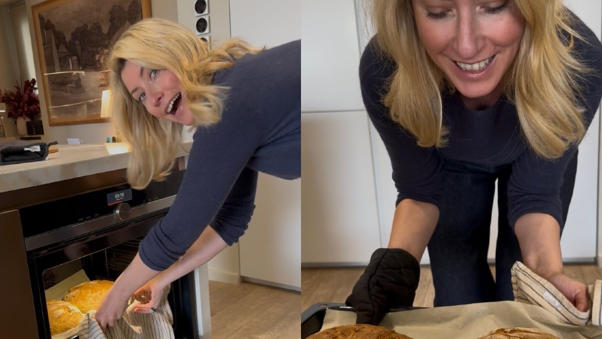 Σία Κοσιώνη: Δημιούργησε σπιτικό ψωμί στην κουζίνα της – Εικόνες
