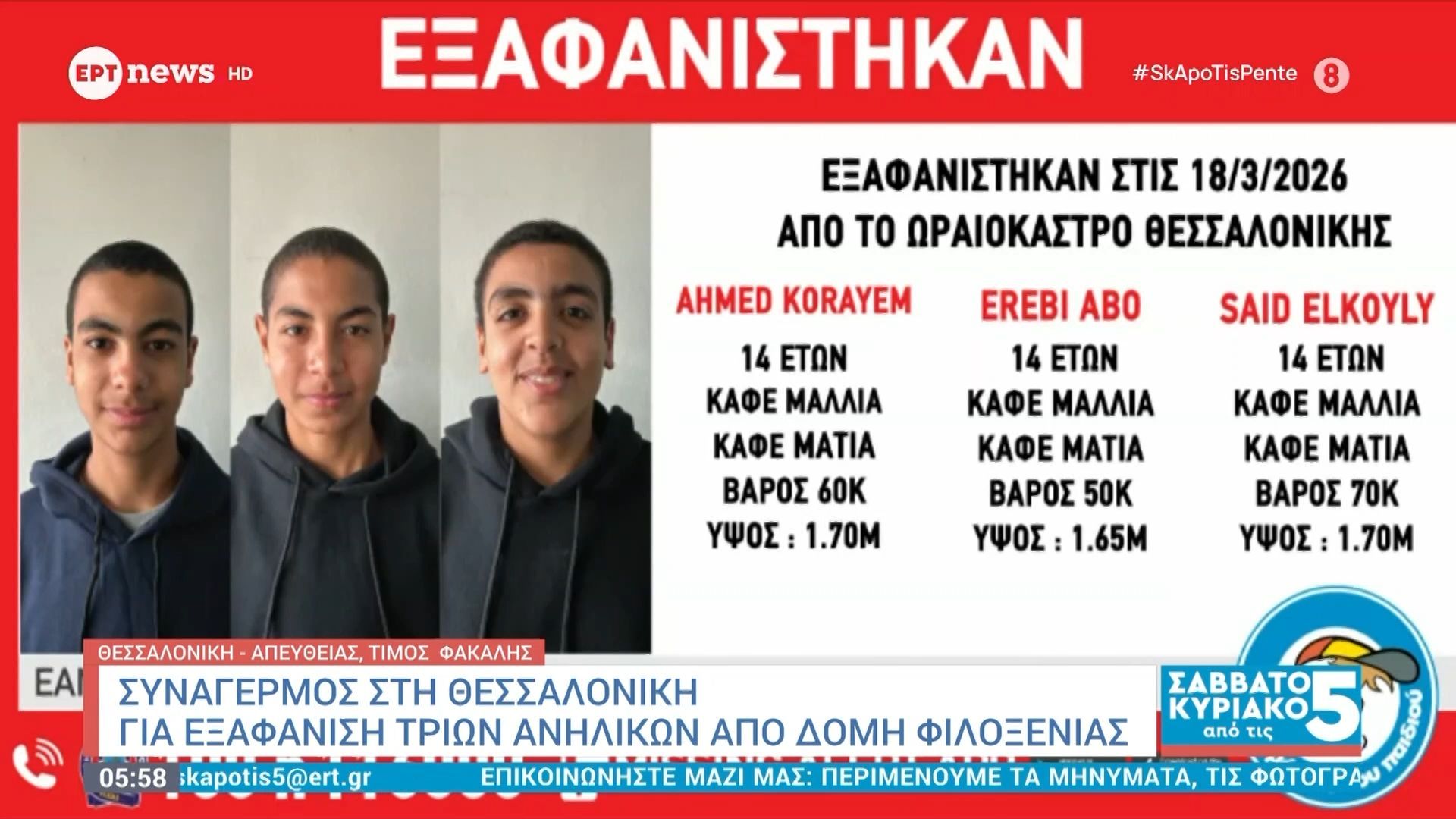 Συναγερμός στη Θεσσαλονίκη για εξαφάνιση τριών ανηλίκων από δομή φιλοξενίας