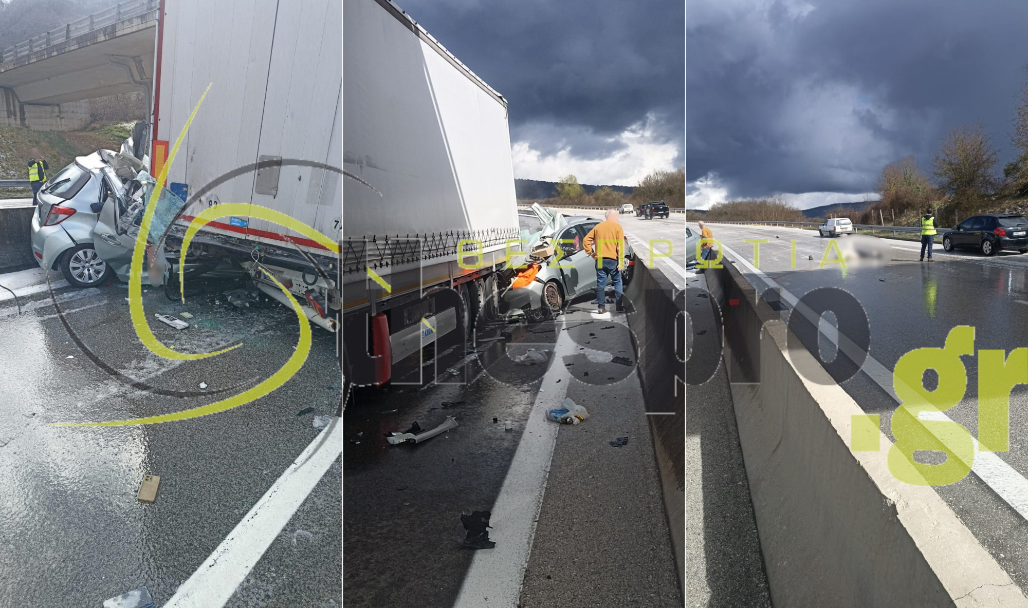 Διπλό τροχαίο δυστύχημα στην Εγνατία: Σκηνές αρχαίας τραγωδίας στο νοσοκομείο Ιωαννίνων που μεταφέρθηκαν οι δύο νεκροί 3 Το σημείο της τραγωδίας