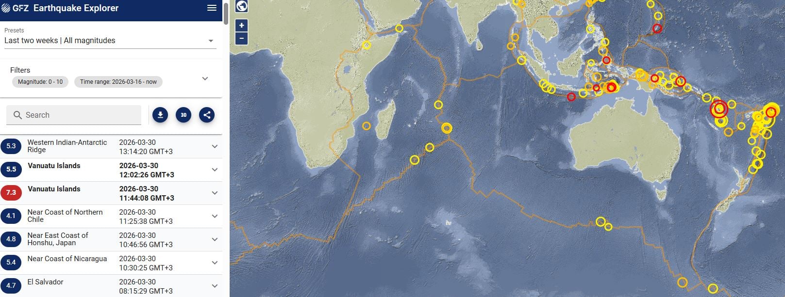 Ειρηνικός Ωκεανός: Δυνατός σεισμός 7,3 Ρίχτερ στο Βανουάτου
