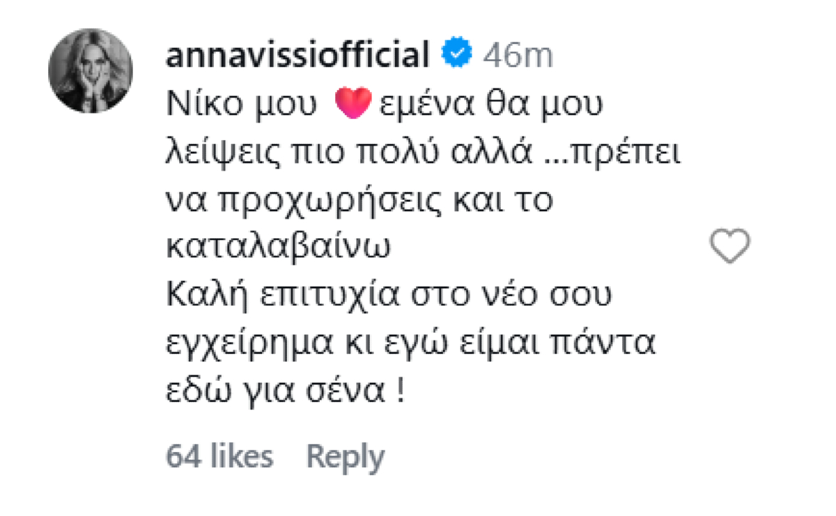 Το σχόλιο που έκανε η Άννα Βίσση