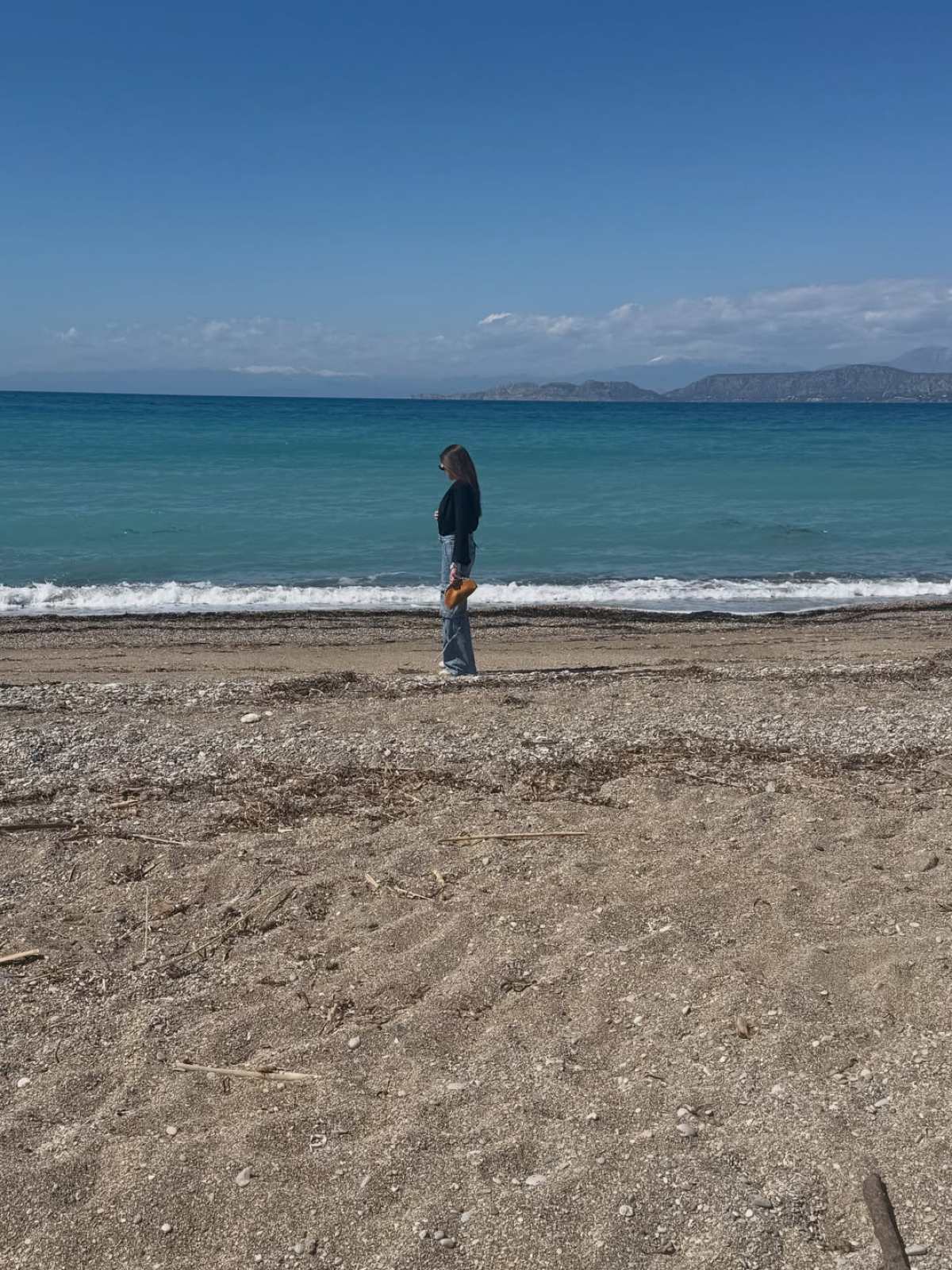 Η Σταματίνα Τσιμτσιλή στην παραλία