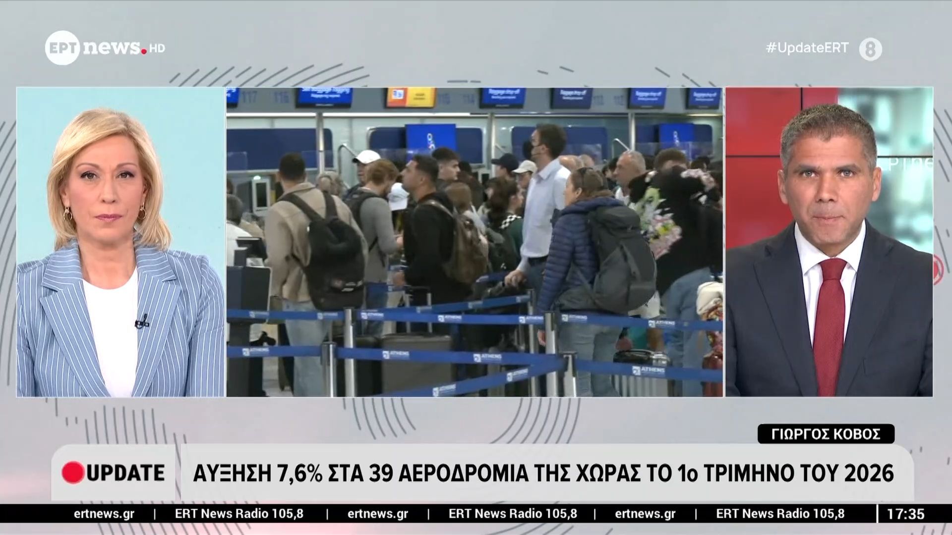 Αύξηση επιβατών κατά 7,6% στα 39 αεροδρόμια της χώρας το 1ο τρίμηνο του 2026