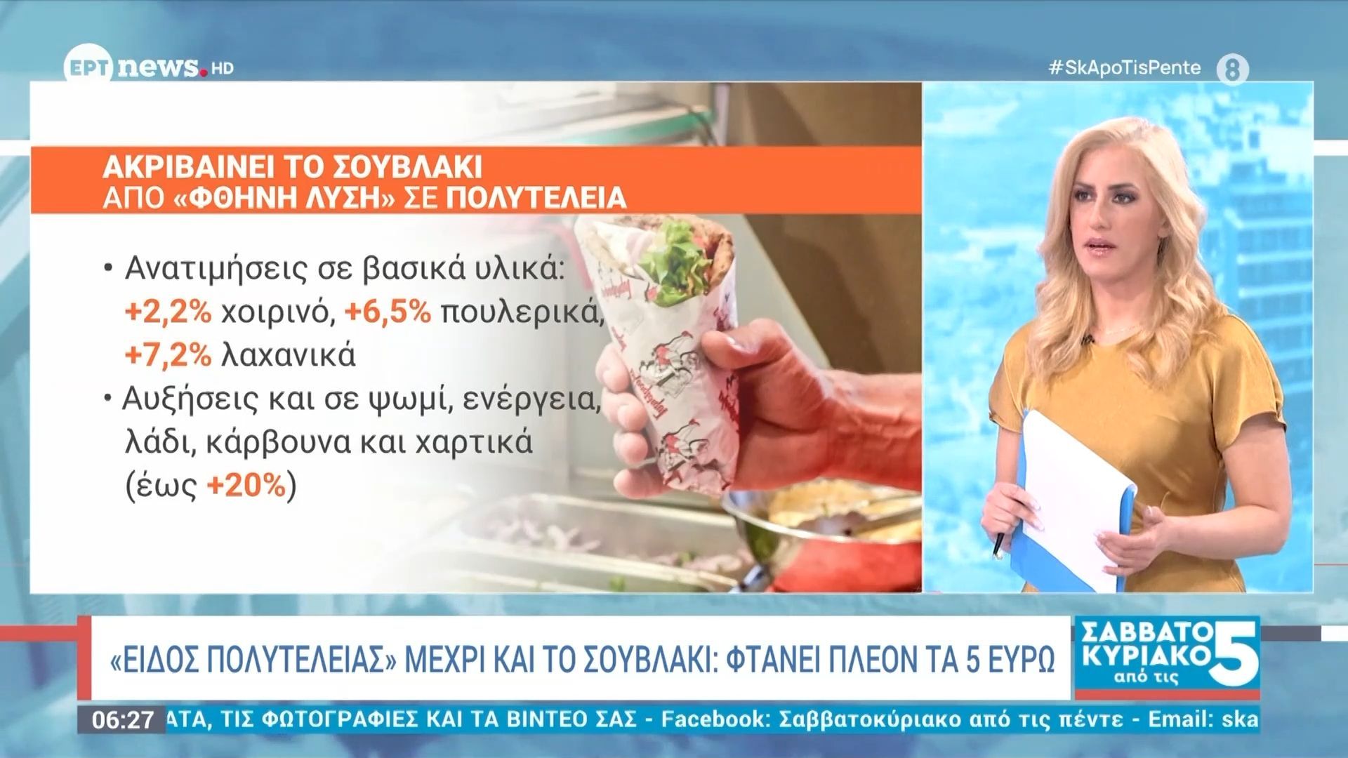 «Είδος πολυτελείας» μέχρι και το σουβλάκι: Φτάνει πλέον τα 5 ευρώ