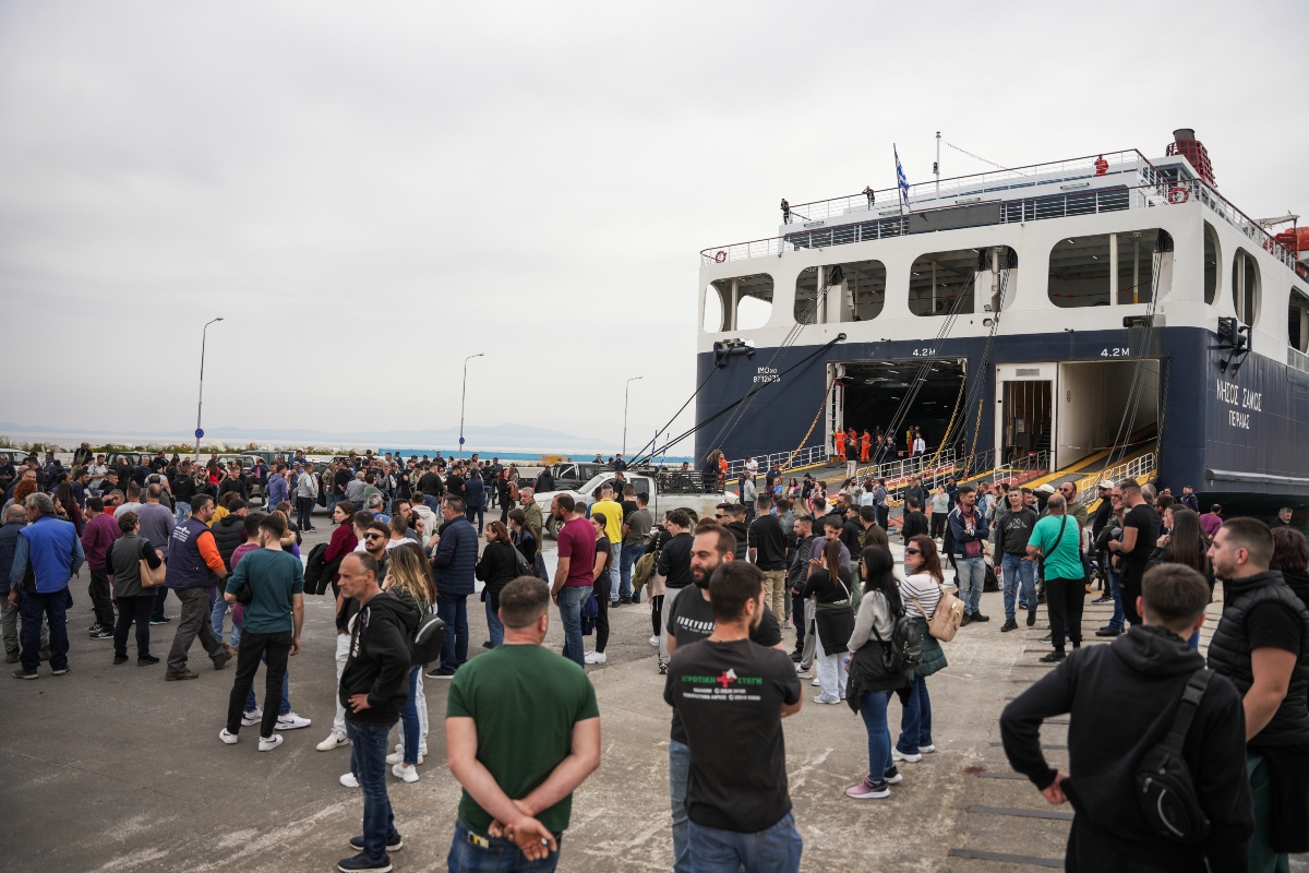 Κτηνοτρόφοι στο λιμάνι της Μυτιλήνης