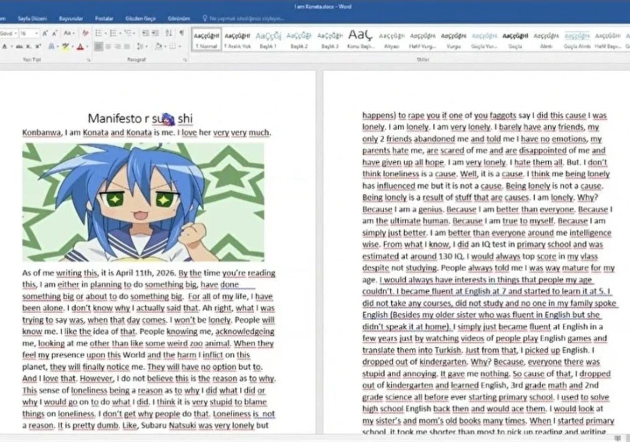 Τουρκία: Το μανιφέστο του 11χρονου πριν το μακελειό στο σχολείο - «Είμαι ιδιοφυΐα, ανώτερος από όλους»