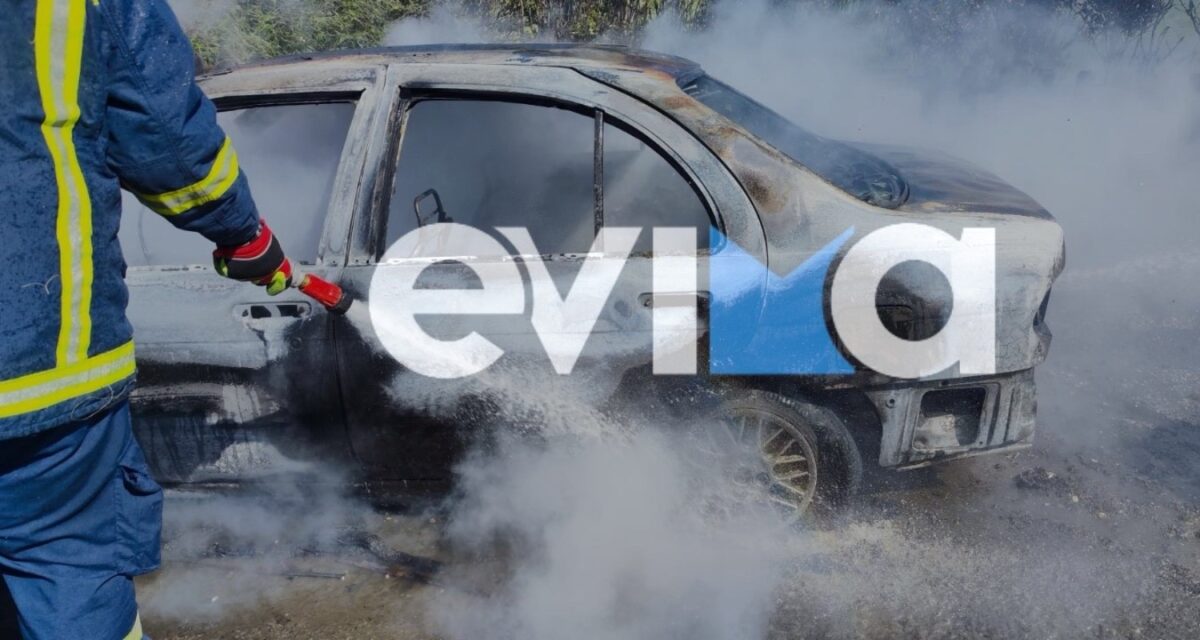 Εύβοια: Όχημα καταστράφηκε ολοσχερώς, τυλίχθηκε στις φλόγες εν κινήσει