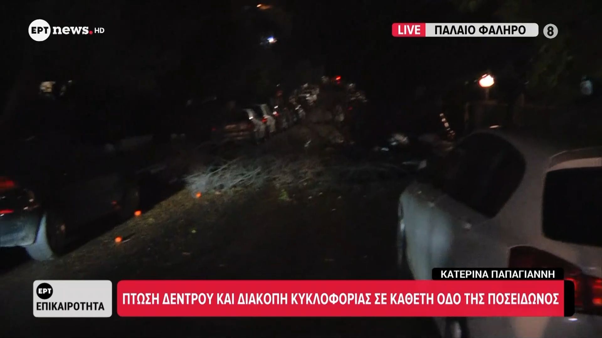 Παλαιό Φάληρο: Πτώση δέντρου και διακοπή κυκλοφορίας σε κάθετη οδό της Ποσειδώνος