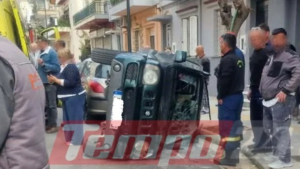 Πάτρα: Τετραμελής οικογένεια παγιδεύτηκε σε τζιπ μετά από σύγκρουση, τους «εκτόξευσε» όχημα που αγνόησε στοπ