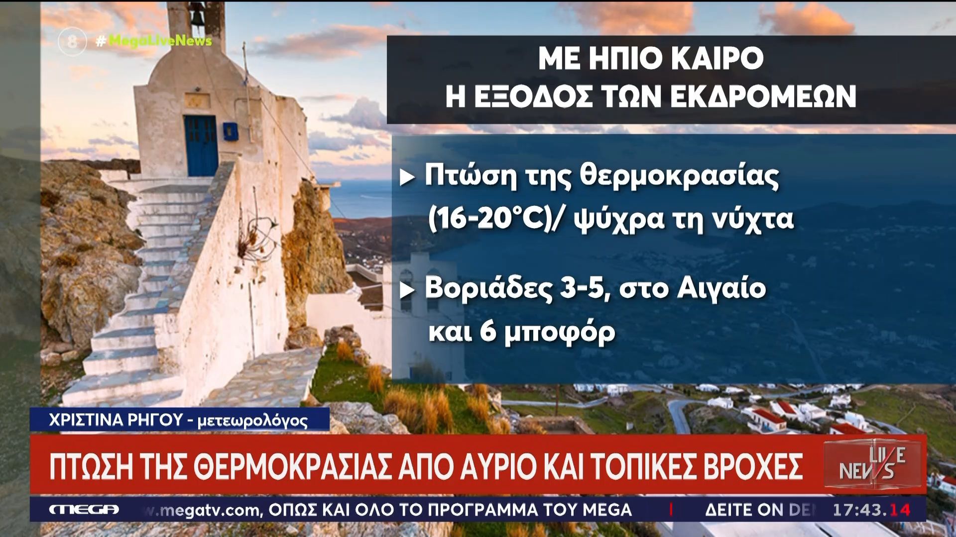 Πτώση της θερμοκρασίας από αύριο και τοπικές βροχές