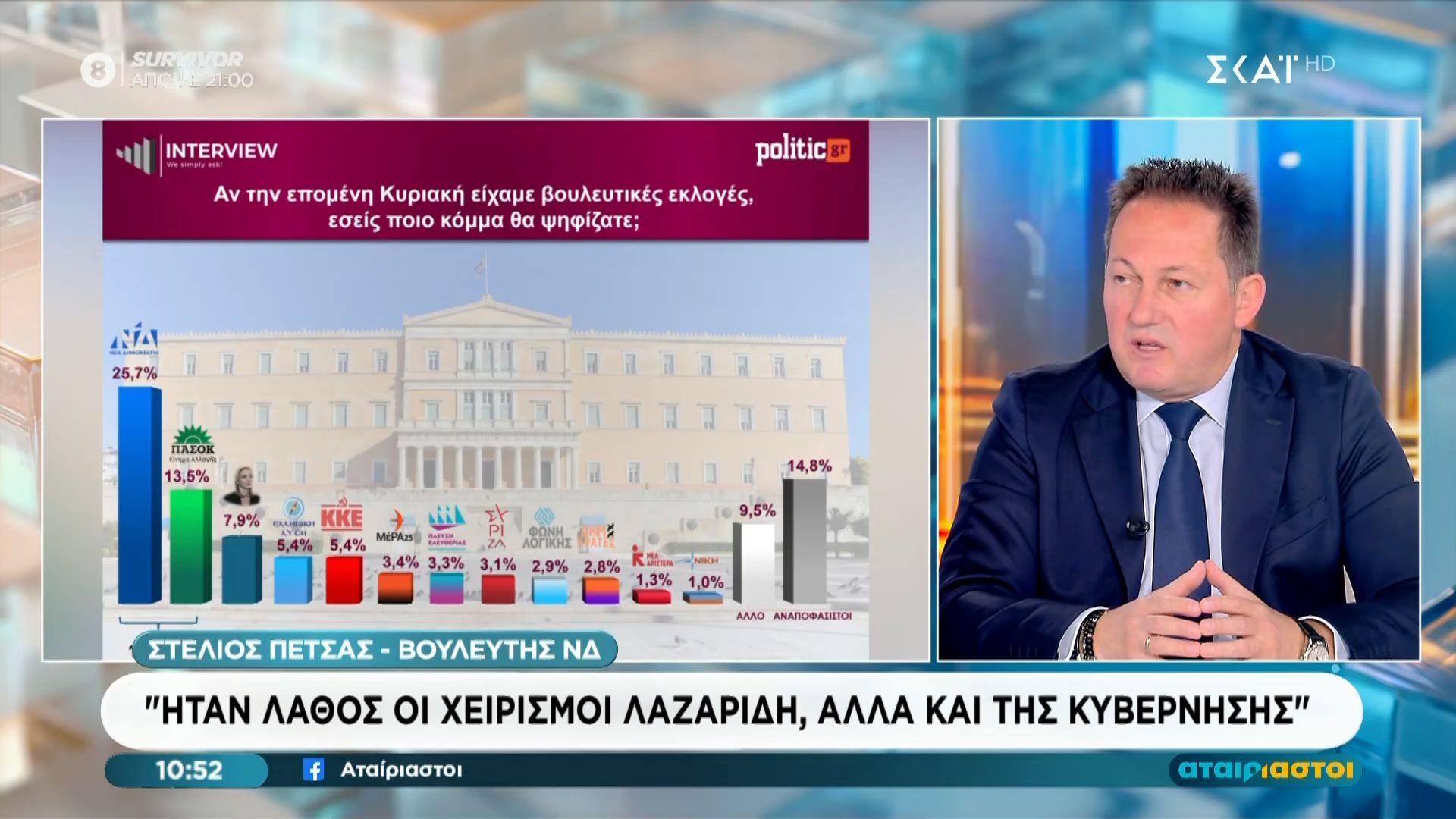 Σ. Πέτσας: «Πιστεύω στην αυτοδυναμία της ΝΔ»