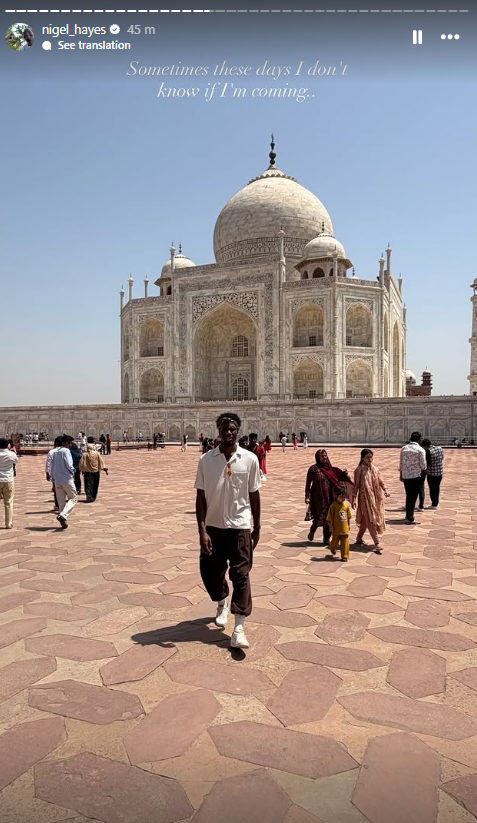 Ο Νάιτζελ Χέιζ-Ντέιβις πραγματοποίησε αστραπιαίο ταξίδι 19 ωρών στην Ινδία για να επισκεφθεί το Ταζ Μαχάλ