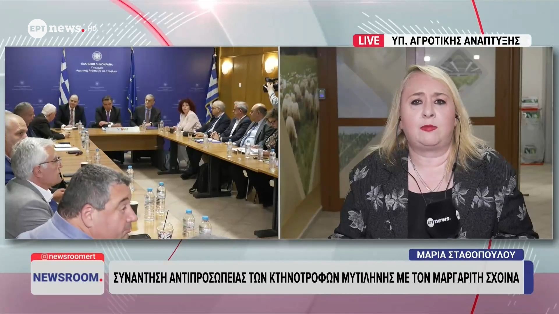 Συνάντηση αντιπροσωπείας των κτηνοτρόφων Μυτιλήνης με τον Μαργαρίτη Σχοινά